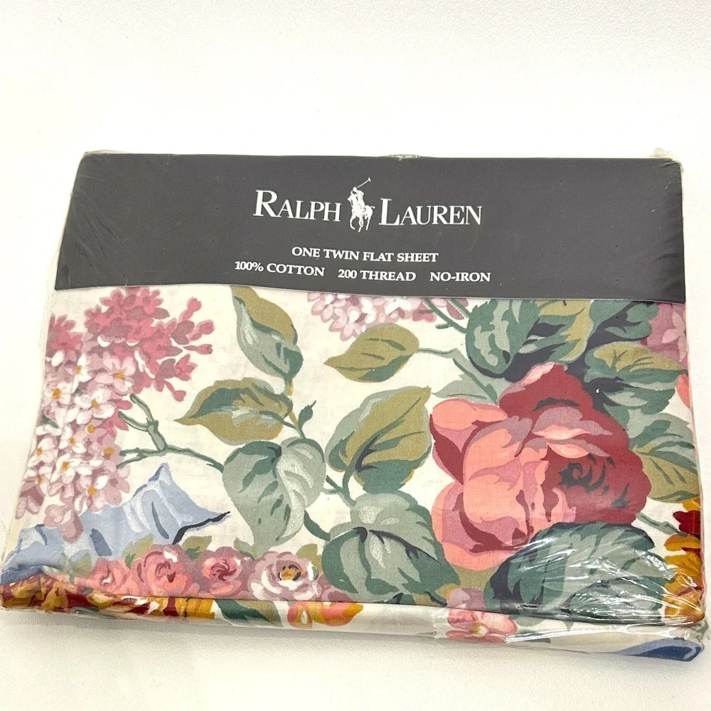 Vintage Ralph Lauren Twin flat Sheet Allison floral .NWT